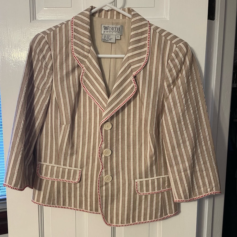 Tan Worth Cropped Blazer
